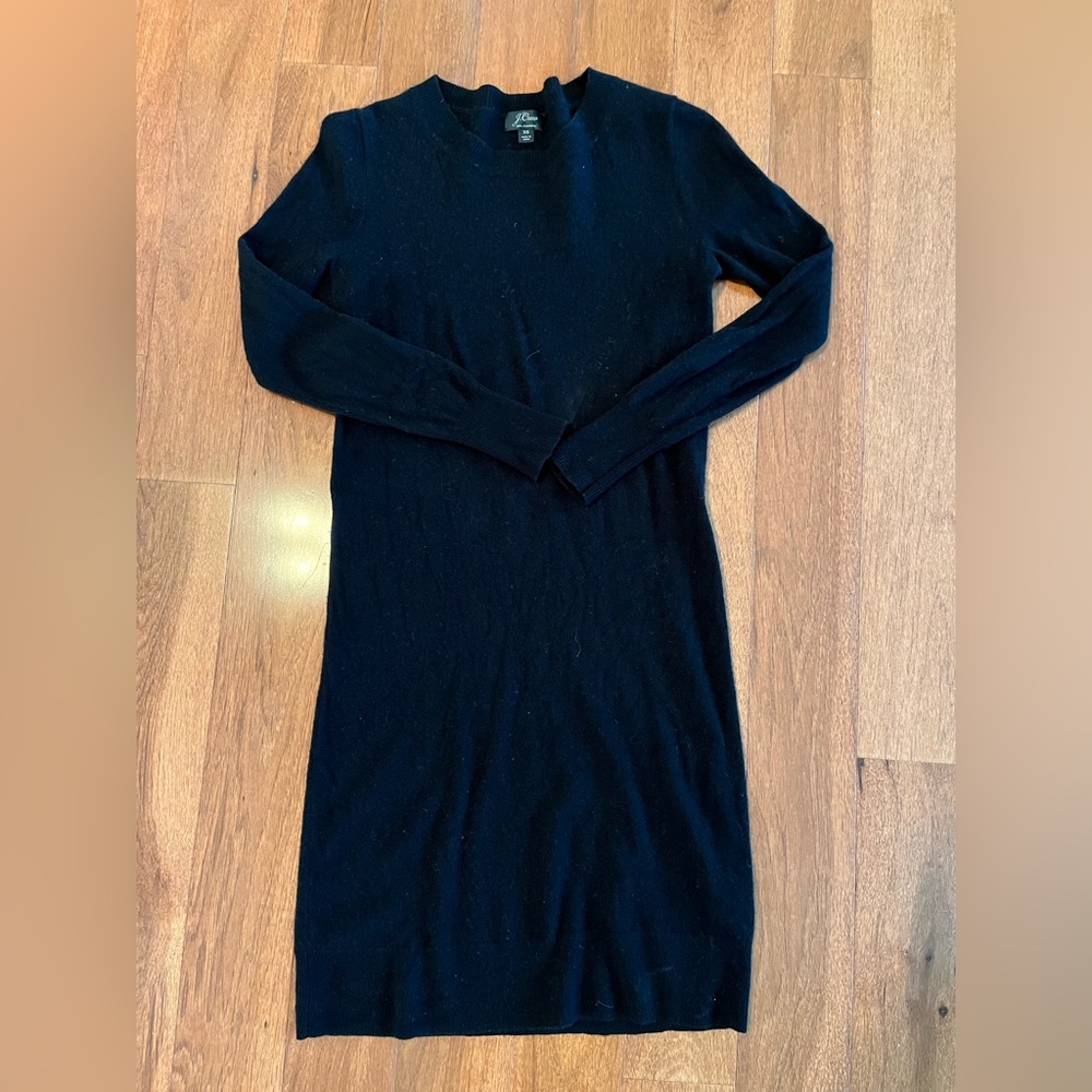 J. Crew 100% Cashmere Sweater Dress - Black - XS